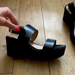 Black platform sandals
